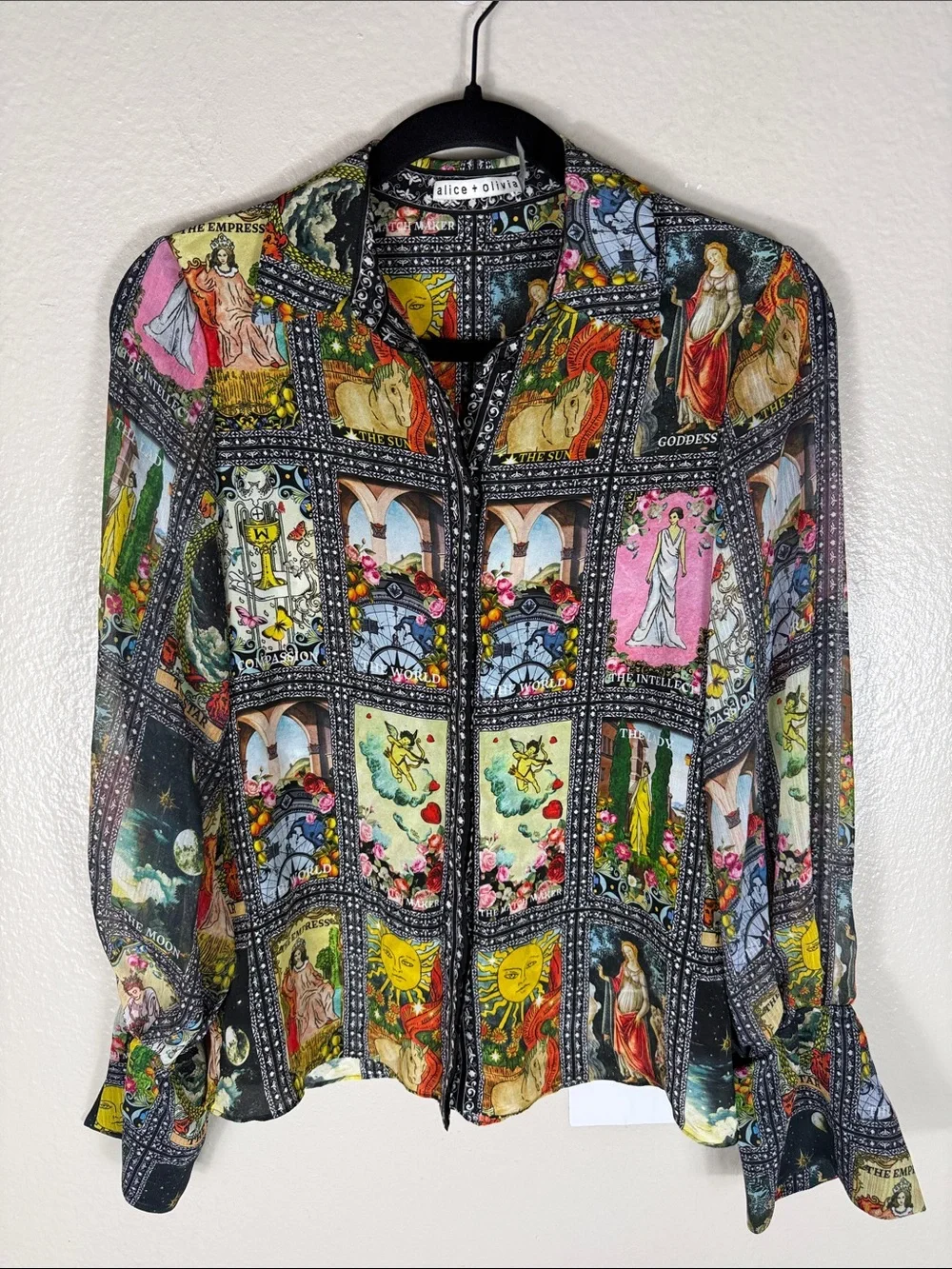 Alice + Olivia Wan Silk Blouse in Enchanted Tarot - Picture 5 of 14